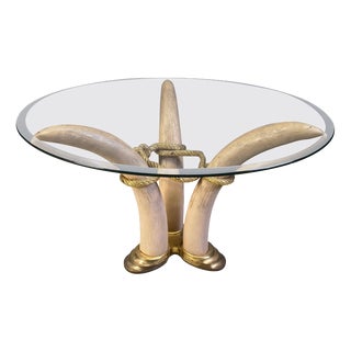 Vintage Faux Tusk Center or Side Table in the style of Valenti, 1970s For Sale