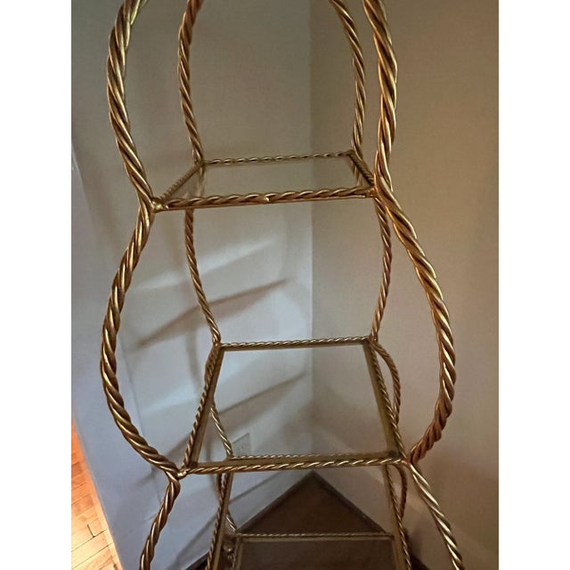 Vintage Italian Iron Rope Etagere With Tassel Feet 1980’s For Sale In Orlando - Image 6 of 10
