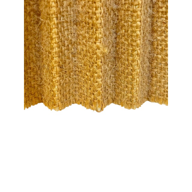Textile Pair Mid Century Modern Vintage Pleated Jute Lampshades For Sale - Image 7 of 18