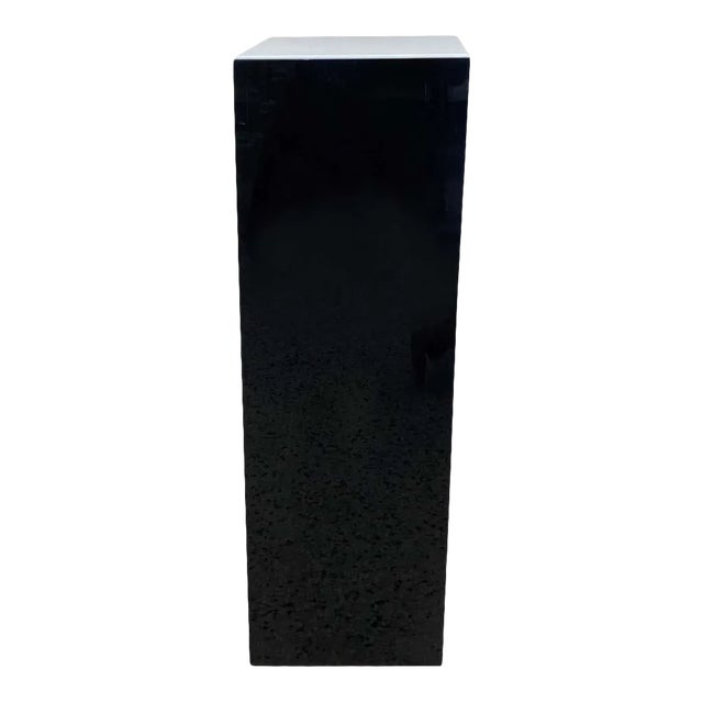 Pedestal Illuminated Black and White Lucite For Sale