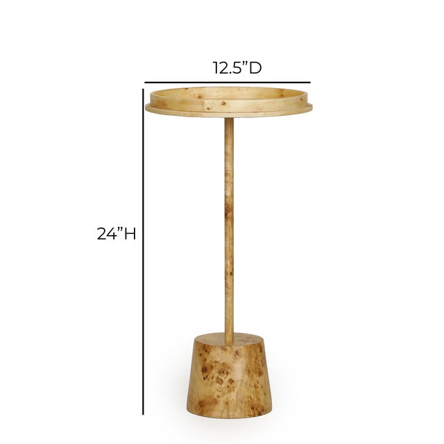 Wood Destin Natural Burl Designer Side Table For Sale - Image 7 of 7
