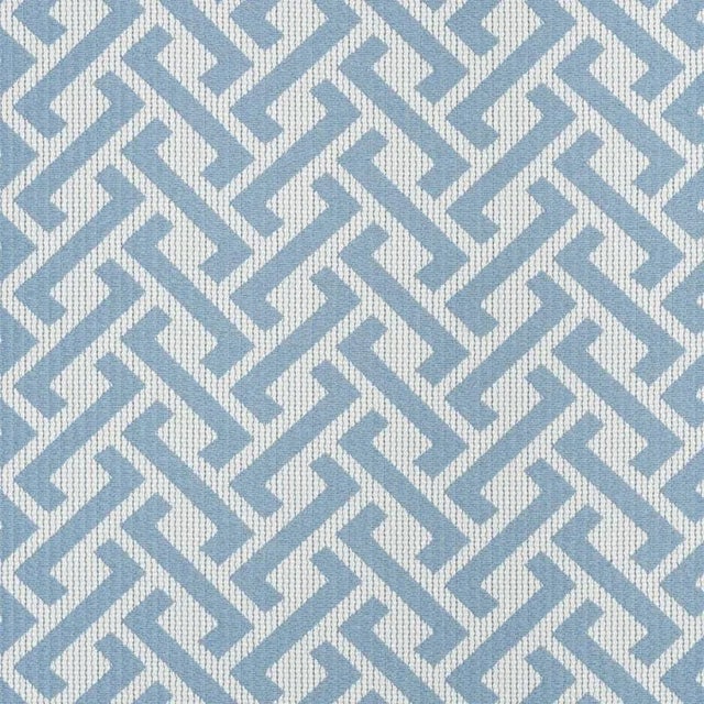 Sample - Schumacher Fresh Air Indoor & Outdoor Fabric in Sky For Sale