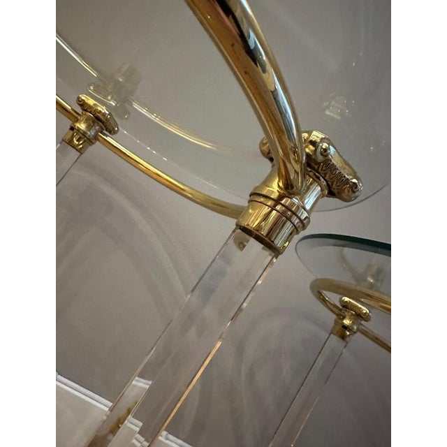 Italian Acrylic Glass and Lacquered Brass Side Tables, 1970, Set of 2 For Sale - Image 10 of 17