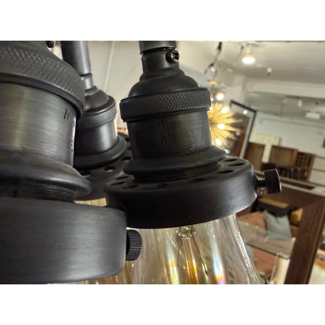 Black Restoration Hardware Filament Chandelier For Sale - Image 8 of 12