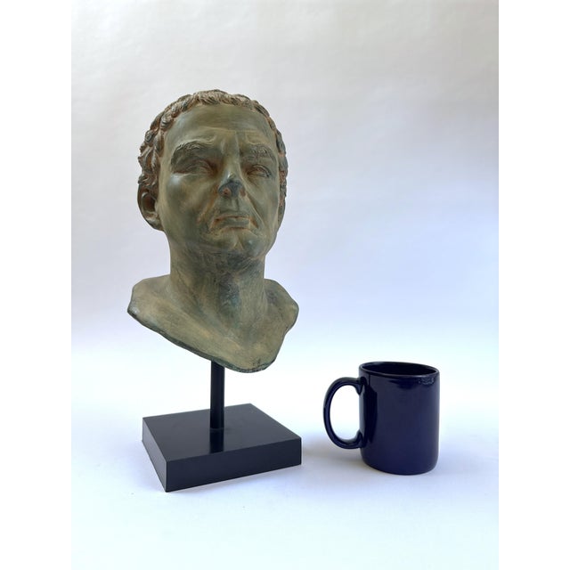 1990s Classical Greco Roman-Style Portrait Bust, on Stand For Sale - Image 12 of 12