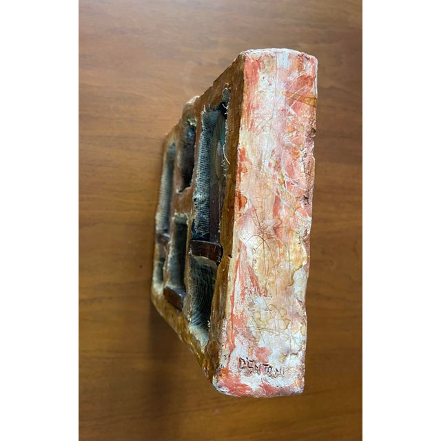 Studio Ceramic Mixed Media 9” Sculptural Object, Totemic Architectural Form, Signed Dantoni For Sale - Image 10 of 12