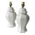 Vintage White Ceramic Ginger Jar Lamps, a Pair For Sale