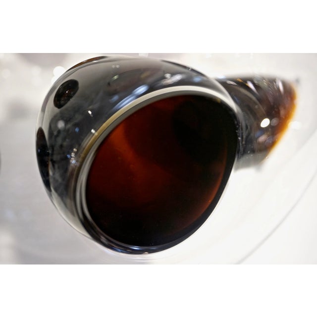 1980s Vistosi Post Modern Purple Wine Color & Crystal Murano Glass Round Vase For Sale In New York - Image 6 of 12