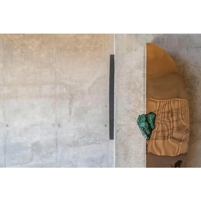 Bow Cabinet with Malachite by Pierre De Valck For Sale - Image 4 of 6