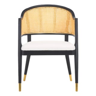 Rogue Rattan Dining Chair - Black / Natural For Sale
