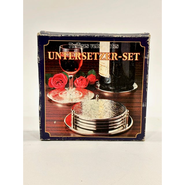 Silver-Plated Coasters with Floral Decoration from Reader's Digest, 1980s, Set of 7, in Flawless conditions. Designed 1980...