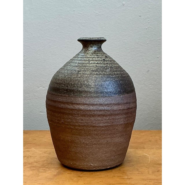 Ceramic Vintage Textured Studio Pottery Vase For Sale - Image 7 of 16