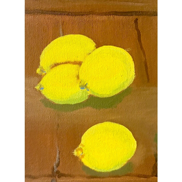 Green Original Still Life Lemons and Lemonade Oil on Canvas by John De Martino For Sale - Image 8 of 11