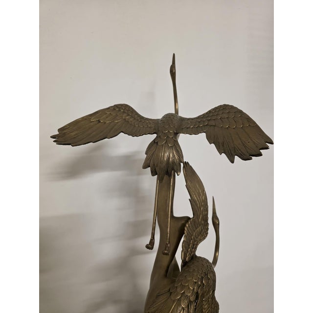 Sculpture Depicting Grey Herons in Flight, 1940s, Brass For Sale - Image 14 of 15