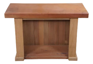 Handmade Arts & Crafts Mahogany Slab Bench Console Side Table