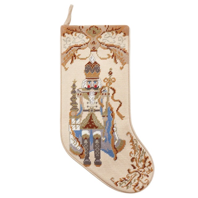 Embroidered Needlepoint Style Stocking Front: Polyester, Back: Cotton Velvet 11X18 inches Christmas Stocking hanging home...