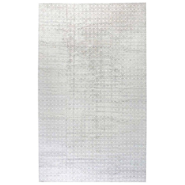 Contemporary Geometric Terra Rug in Natural Wool by Doris Leslie Blau For Sale