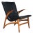 Lounge Chair in Black Leather, Oak & Teak by Arne Hovmand Olsen for J.L. Møllers, Denmark, 1952 For Sale