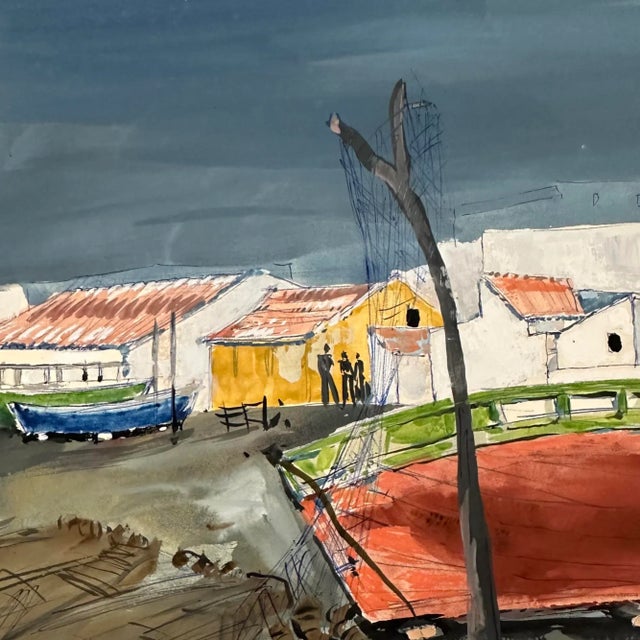 Modern William C Grauer, 1895-1985, Untitled (Mexican Fishing Village) Ink and Watercolor on Paper For Sale - Image 3 of 4