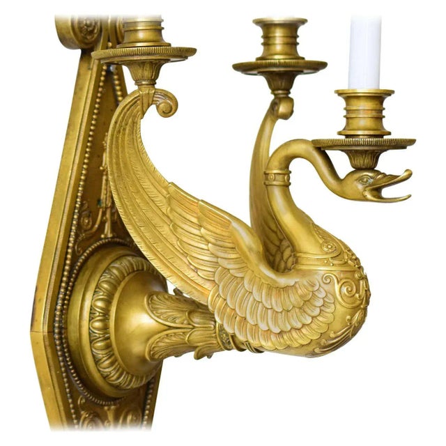 Very Large Wall Lamp with Swan Figure For Sale - Image 9 of 10