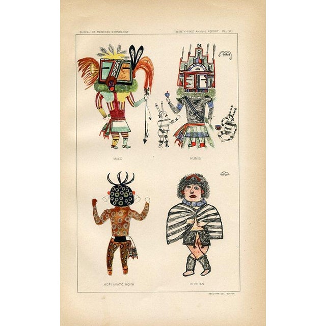 Original Native American Kachina print. Kachinas represented spirits or personifications of the real world and were an...