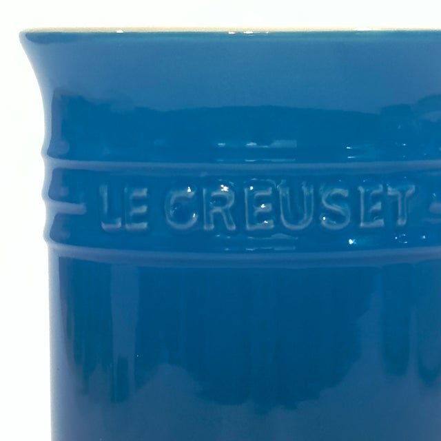 Le Creuset 1 Liter Deep Teal Ombré Stoneware Utensil Crock - Out of Production For Sale In Miami - Image 6 of 9