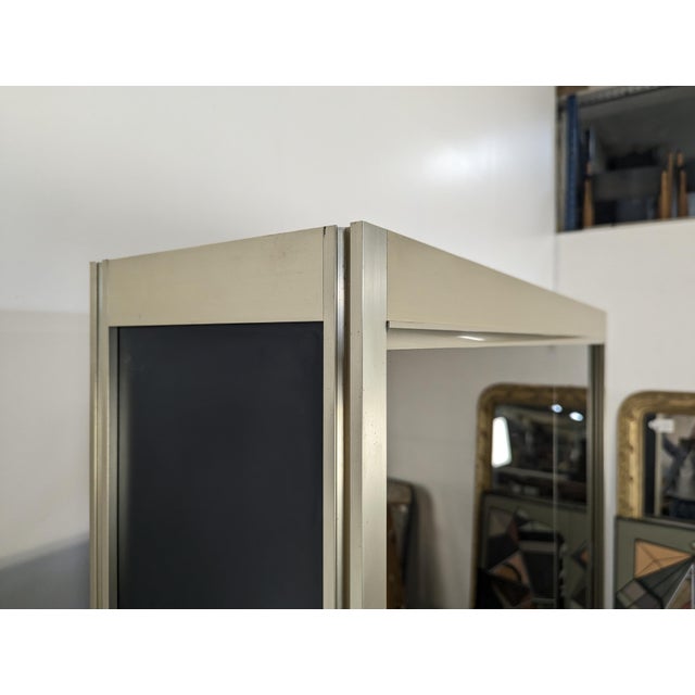 Vintage Aluminum and Glass Display Cabinet, 1980s For Sale - Image 5 of 12