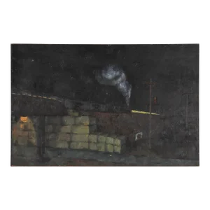 Night Train Nocturne Scene 1951 Oil