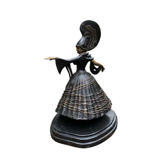 Bronze Ballroom Dancer Statue, Signed, 20th Century For Sale - Image 3 of 6