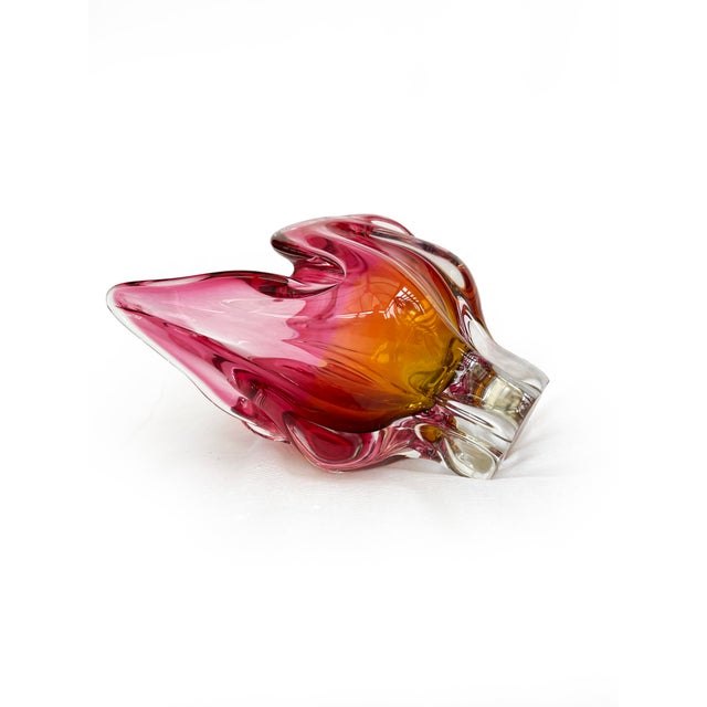 Sommerso Pink and Orange Art Glass Bowl by Josef Hospodka for Chribska, 1960s For Sale - Image 4 of 13