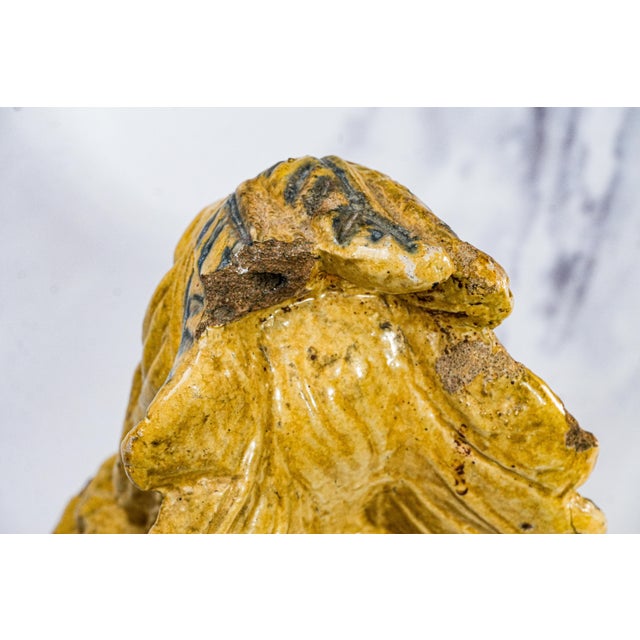 Expressive Majolica Bust Statue Native American Indian Chief Rich Antique Character Western For Sale - Image 12 of 15