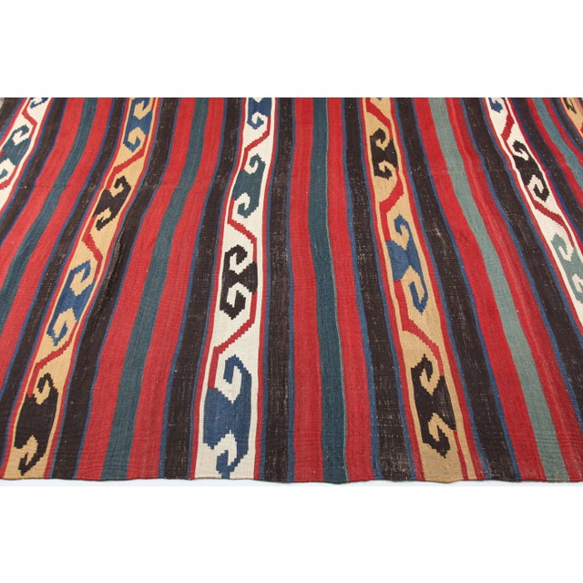 Antique Caucasian Handwoven Kazak Kilim Rug -5' 10'' X 7' 5'' For Sale - Image 13 of 14