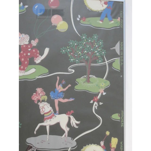1960s Vintage Framed Wallpaper Sample, Circus For Sale - Image 5 of 6