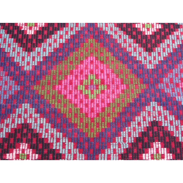 Textile Mid 20th Century Amethyst Color Turkish Handmade Boho Area Jejim Kilim Rug For Sale - Image 7 of 11