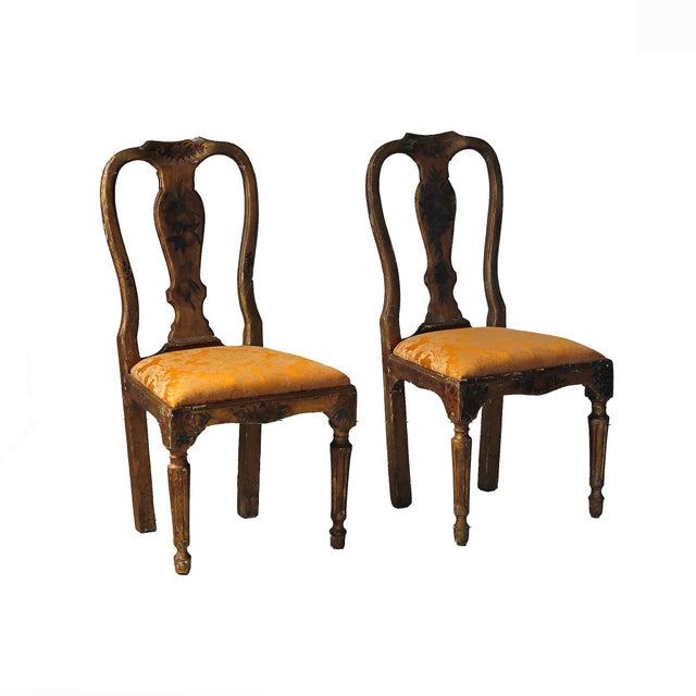 Wood Antique European Fancy Chairs - A Pair For Sale - Image 7 of 9