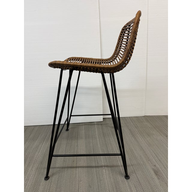 Palecek Hermosa Rattan in/Outdoor Bar Stools, Set of Three For Sale - Image 10 of 12