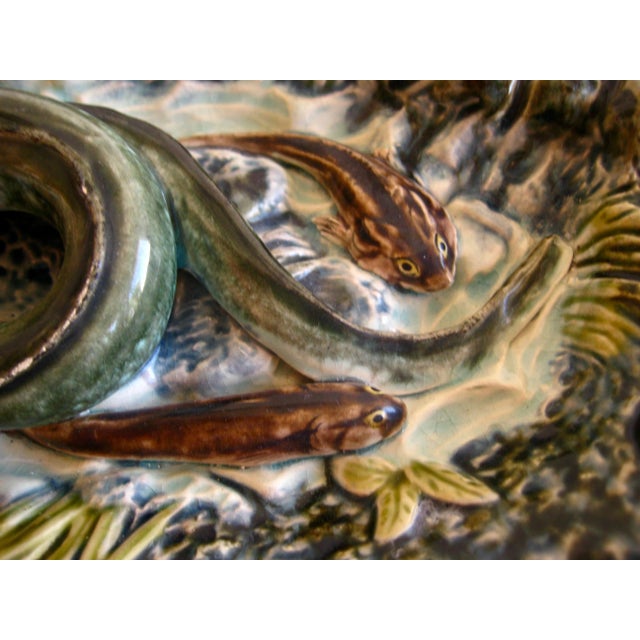 Late 19th Century French Palissy Majolica Wall Fish Plater For Sale - Image 4 of 9
