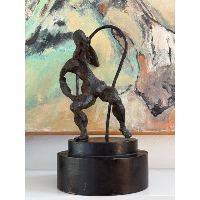 Mid-Century Modern Mid 20th C. Studio Bronze Brutalist Figural Sculpture For Sale - Image 3 of 12