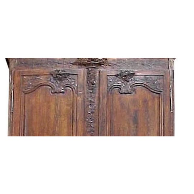Wood 18th Century French Country Highly Carved Walnut Wedding Armoire For Sale - Image 7 of 10