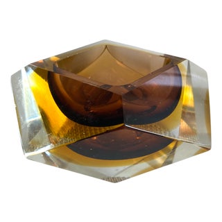 Sommerso Faceted Murano Glass Ashtray attributed to Flavio Poli, Italy, 1960s For Sale