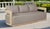 Wood Eclipse Outdoor Solid Teak Wood Sofa Natural Look - Gray Fabric For Sale - Image 7 of 11