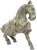 A substantial vintage cast bronze horse sculpture featuring a richly developed natural verdigris patina and bold,...
