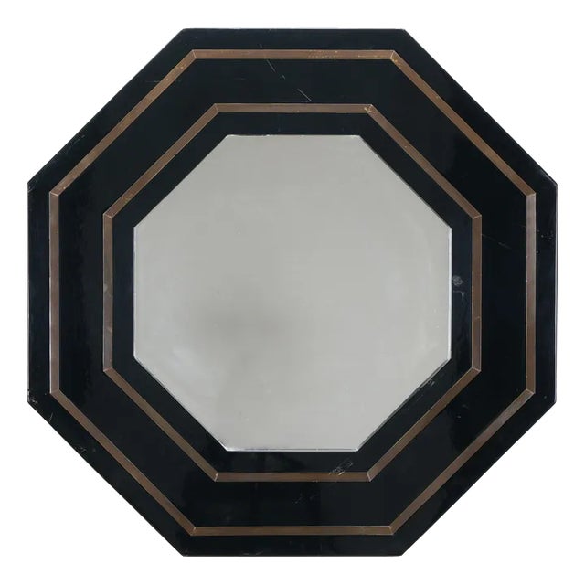 Mirror Brass and Lacquer from Jean-Claude Mahey, 1970s For Sale