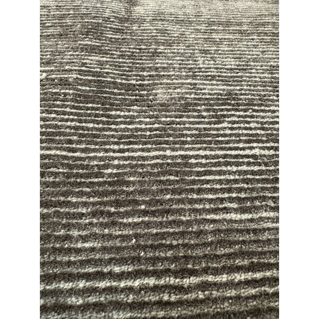 Restoration Hardware Rowe Rug – 9’ X 12’ Graphite | Hand-Knotted Wool & Viscose For Sale - Image 14 of 18