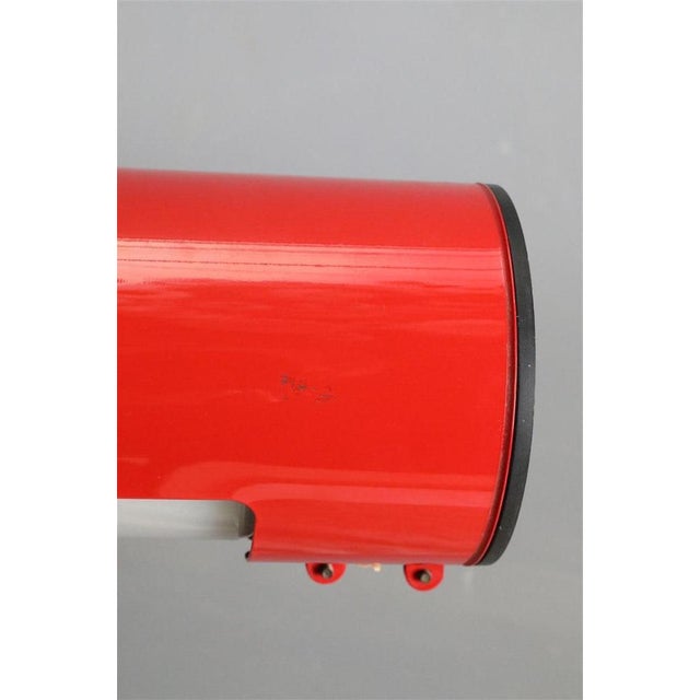 Metal Danish Red U 99 Wall Lamp with Opal Glass Lampshade from Abo Randers, 1970s For Sale - Image 7 of 10