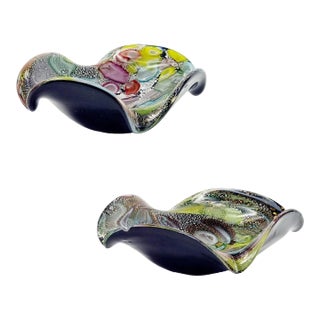 Pair of Mid Century Murano Glass Bowls by Dino Martens for Avem (Italy, 1950s/1960s) For Sale