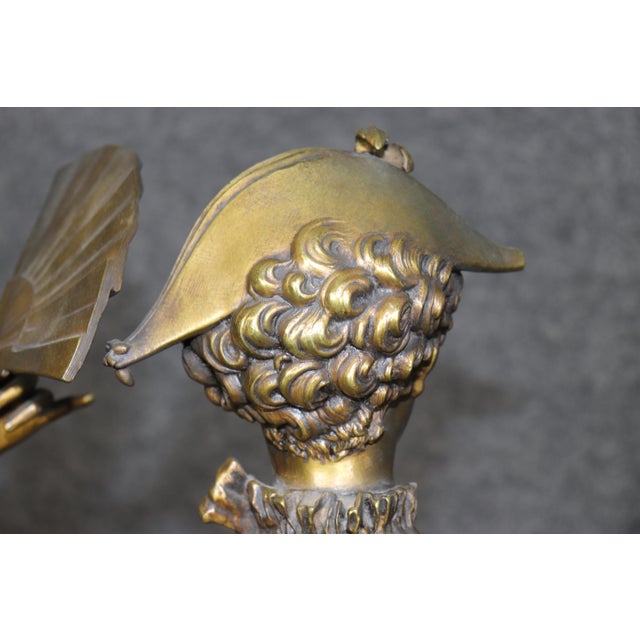 19th C. Large Belle Epoque Bronze Statue of Lady With Fan Signed Paul Dubois For Sale - Image 11 of 13