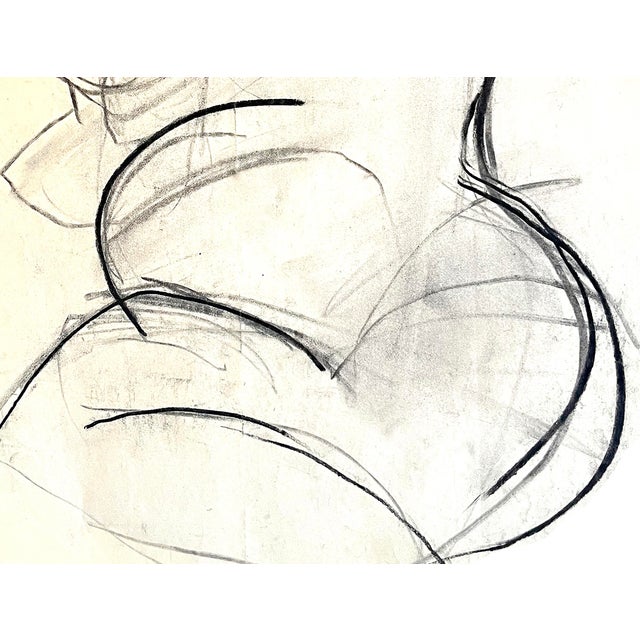 Contemporary Abstract Minimal Charcoal Drawing of Female Torso / Curvaceous For Sale - Image 3 of 5
