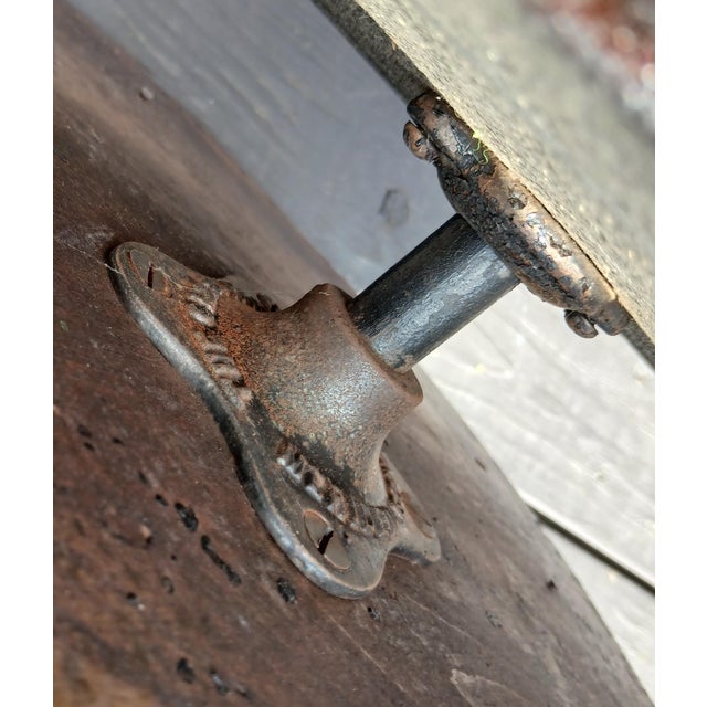 Early 1900s Antique Chas Parker Meriden Ct Mahogany Organ or Piano Stool Iron With Glass Feet For Sale - Image 12 of 18