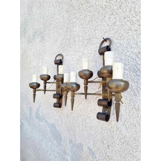 Brutalist Wall Lamps, Italy, 1960s, Set of 2 For Sale - Image 10 of 12